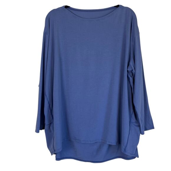 Lululemon Womens Back In Action Long Sleeve Top Blue Sz 16 - Picture 3 of 16